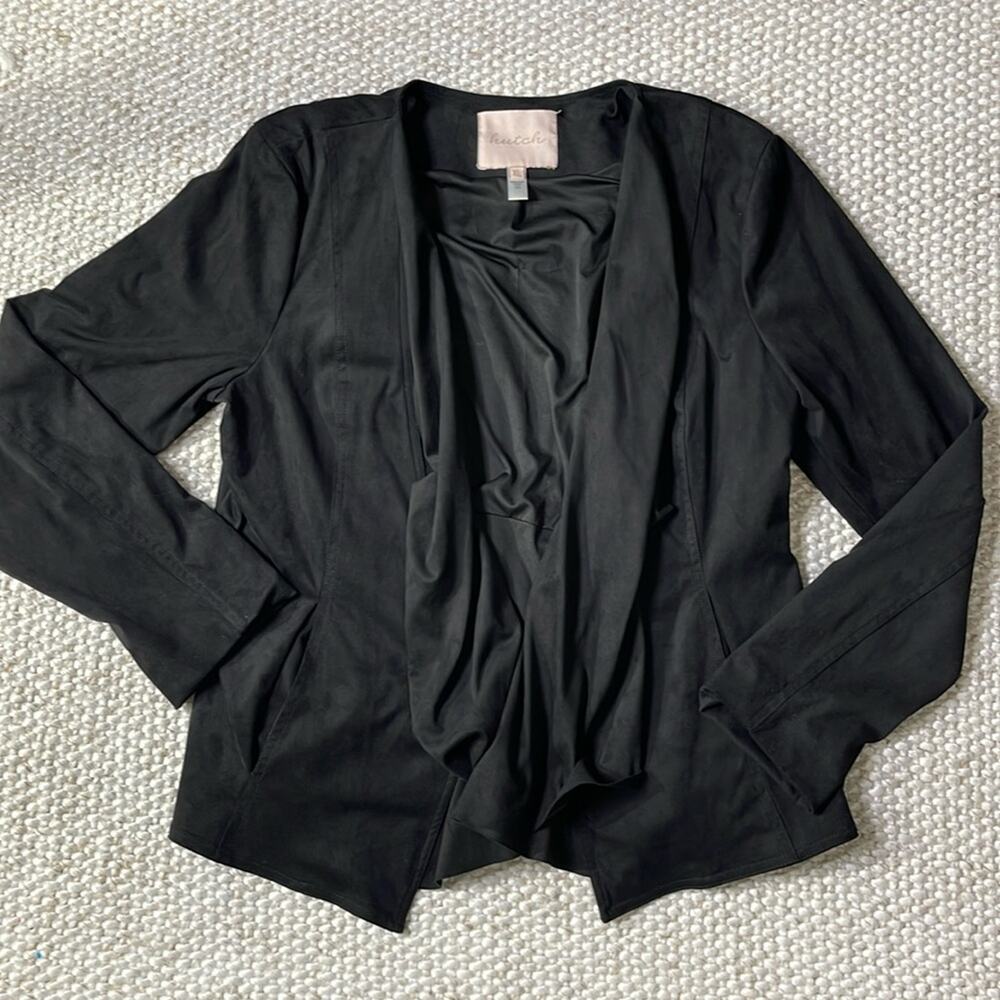 Anthropologie Hutch Drapey Faux Suede Jacket